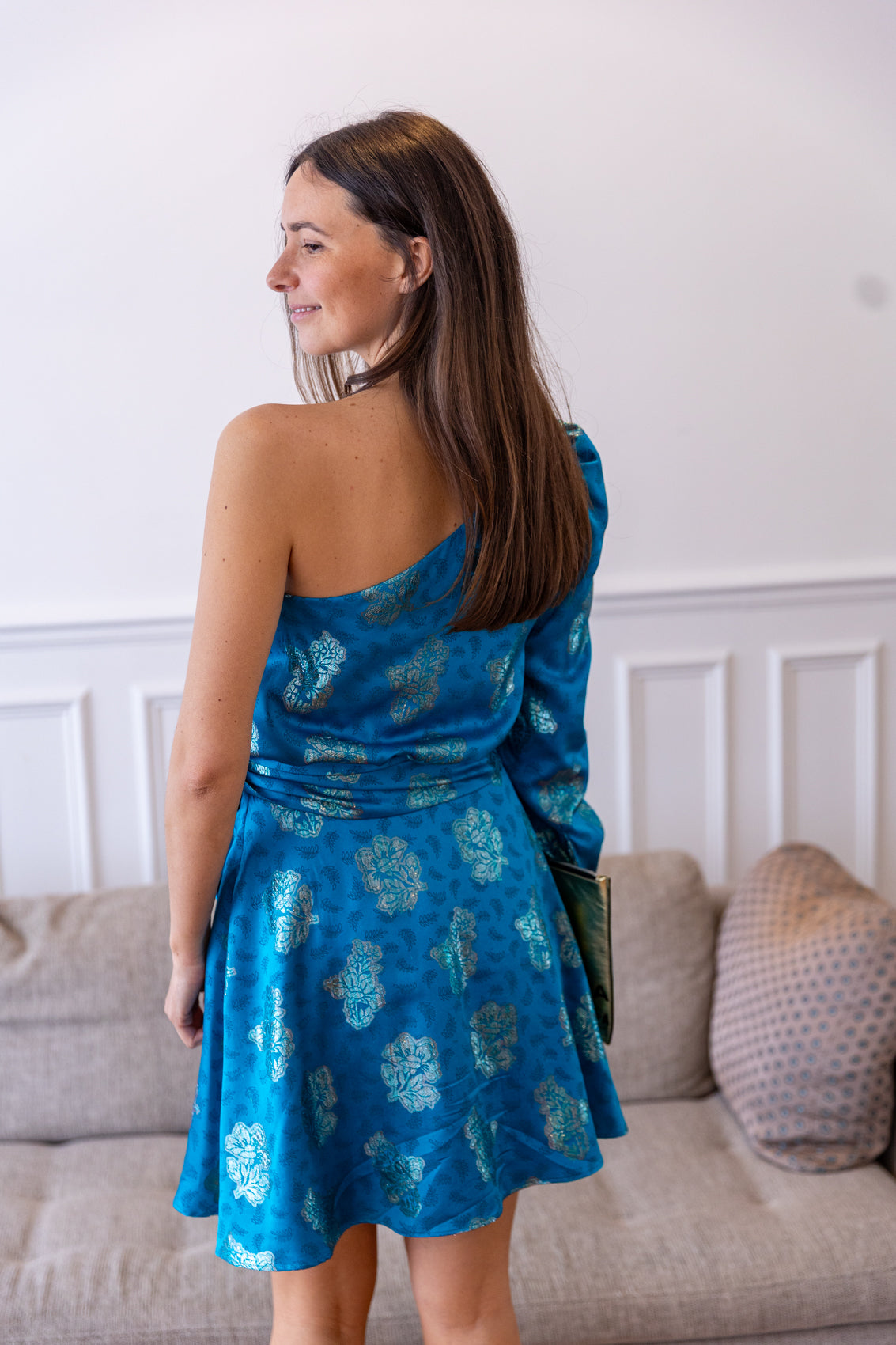 Robe Emilie Flowers Blue/Argent