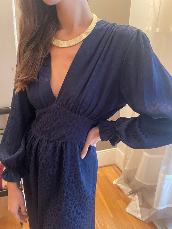 Robe Helisa Léopard Bleue