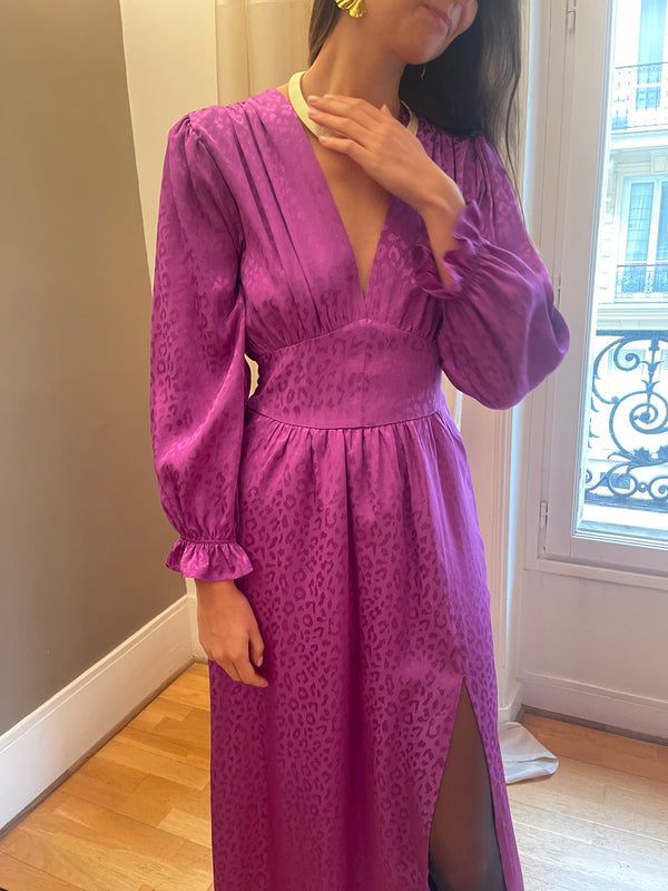 Robe Helisa Léopard Violette