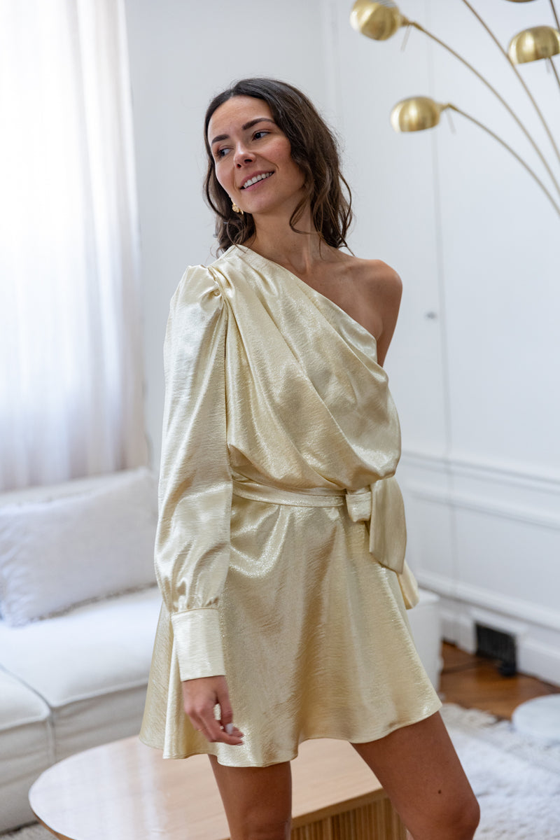 Robe Emilie lamée doré