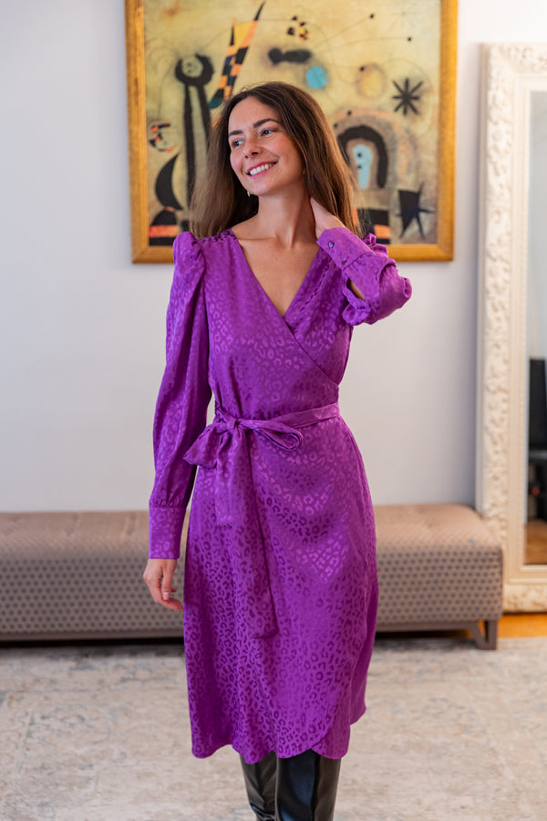 Robe Alma Leopard Violette