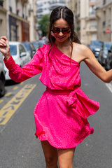 Robe Emilie Jacquard Fushia