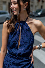 Robe Solene Leopard Bleu